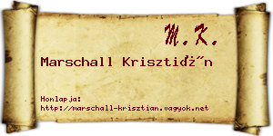 Marschall Krisztián névjegykártya